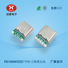 TYPE-CTOC 60W短款快充插头 16PIN拉伸式五芯数据板USB连接器接头