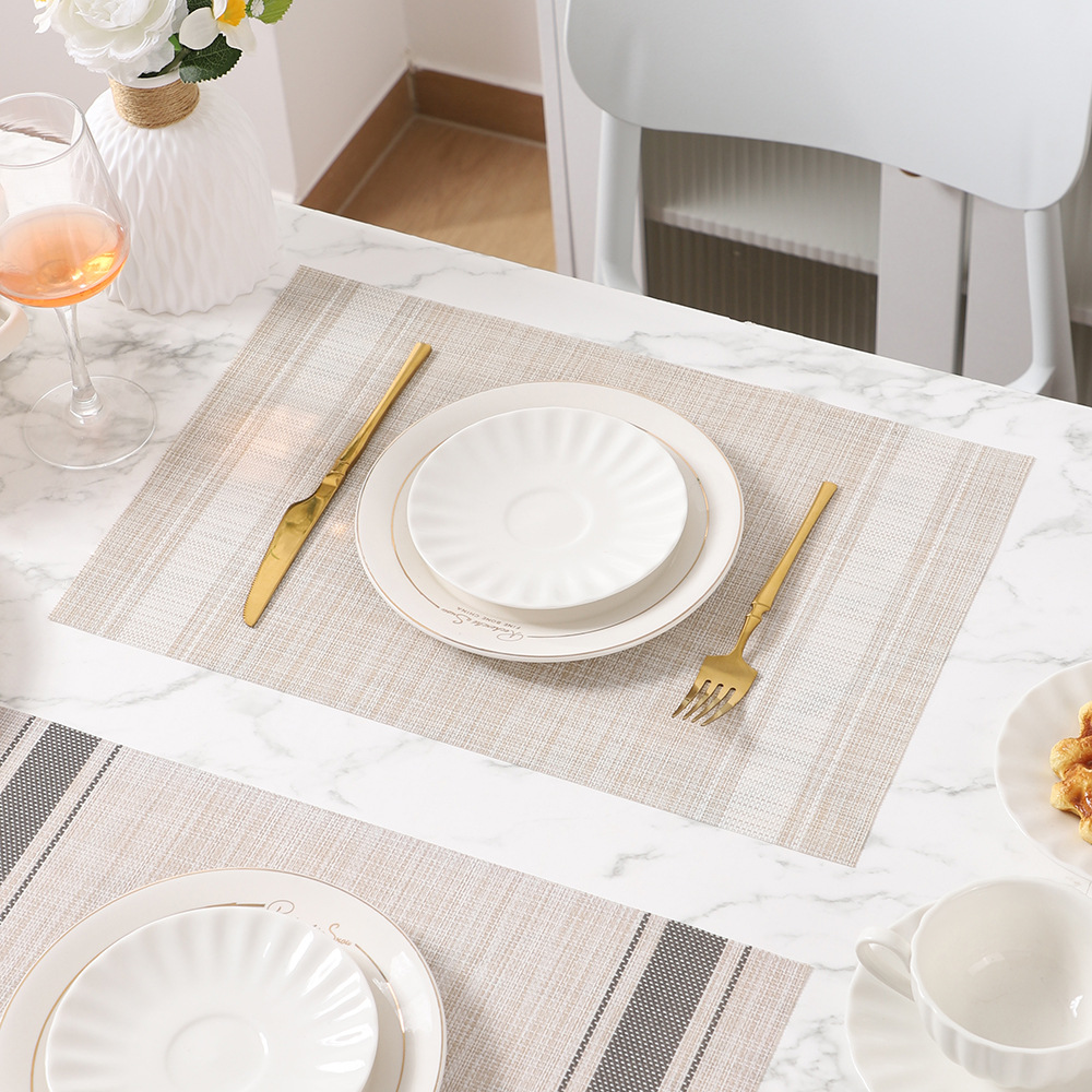 Manteles Individuales Nórdicos de Estilo Simple y de Alta Gama, Manteles de PVC, Manteles Creativos de Doble Cara Impermeables y Resistentes al Calor, en Existencia, Estilo Ins.