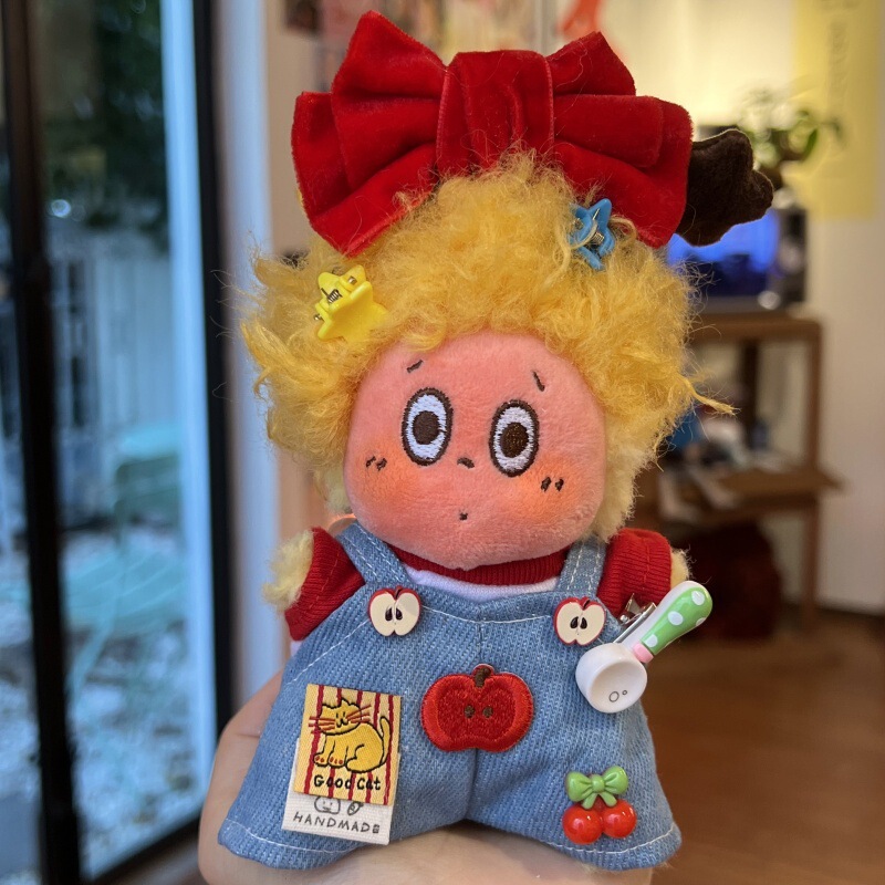 [Only for Baby Clothes] Internet Celebrity Hot Star 10-17cm Doll Doll Apple Logo Denim Overalls Baby Clothes