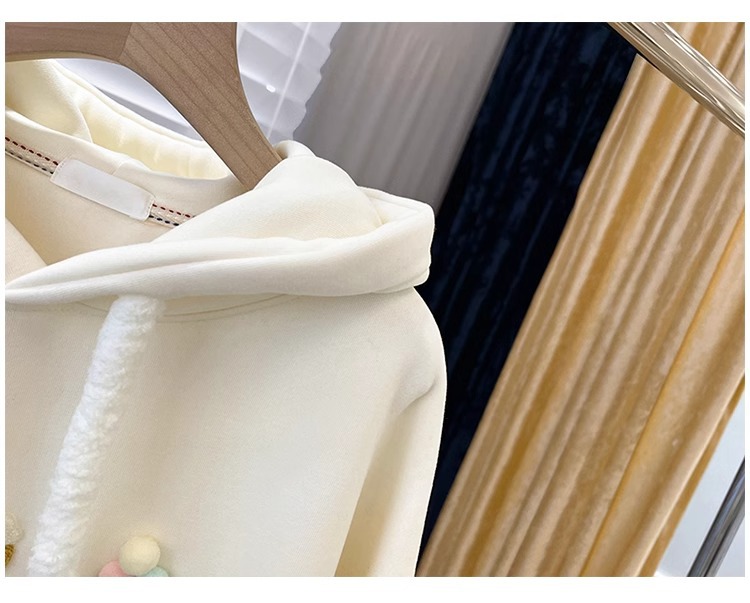 Hooded Solid Color Versatile Loose Student Hoodie Image 1