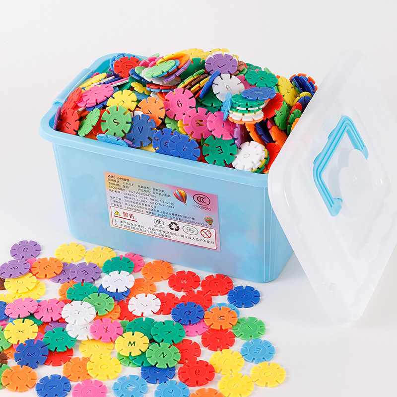 Large Snowflake Building Block Toys Wholesale Children's Plastic Plug-In Kindergarten Boys and Girls Toys Dropshipping