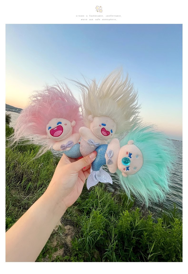 The United States blew up the mermaid car seat belt shoulder pad cotton doll doll car ornaments car decoration women