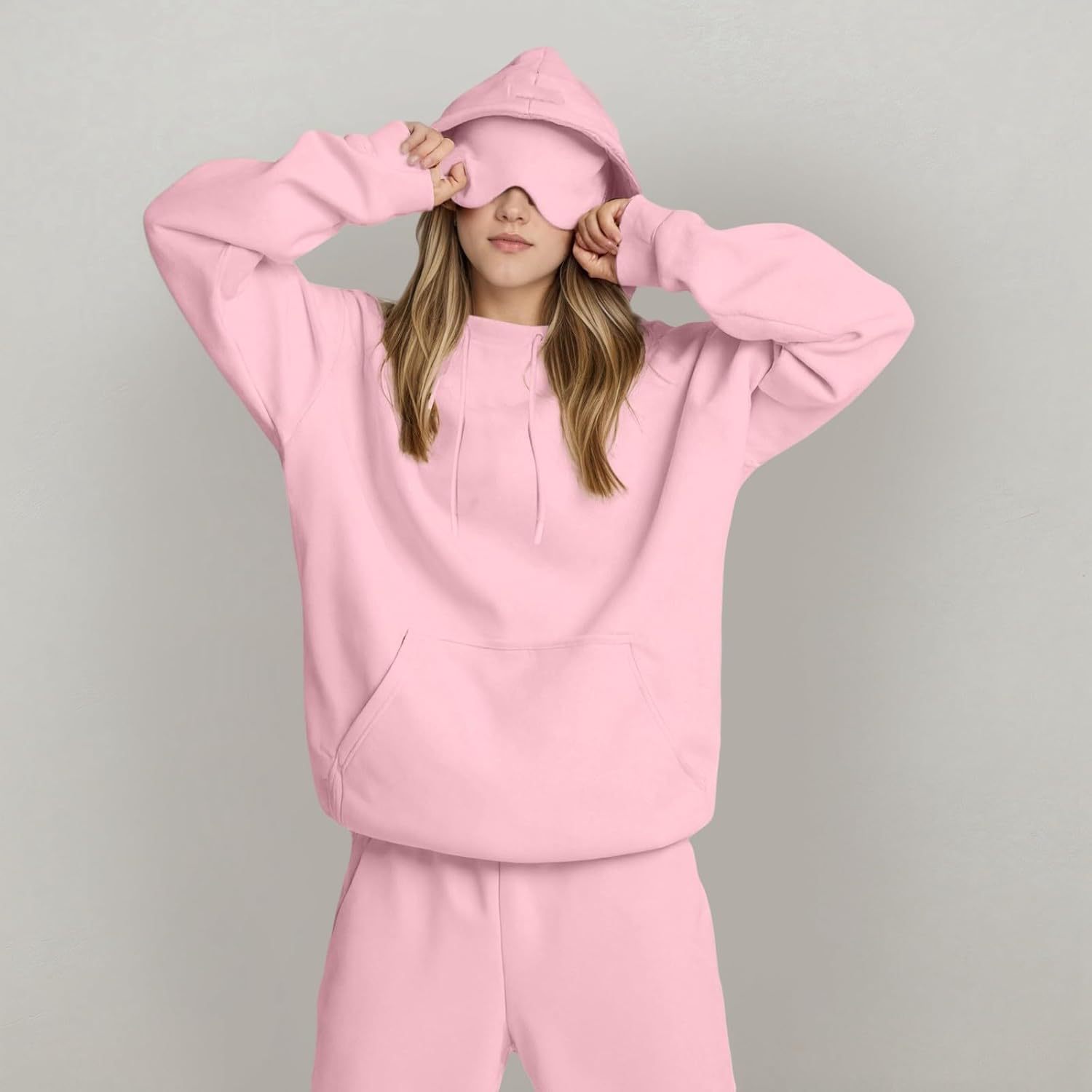 K New Solid Color Hooded Single Piece Women's Top_voghion.com