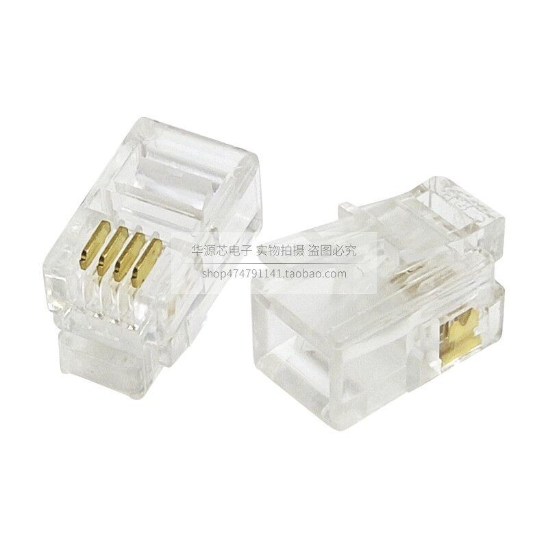 Rj11 Telephone Line Connector Gold-Plated Six/Four/Eight-Core Telephone Crystal Head 6P6C 6P4C 8P8C 4P4C