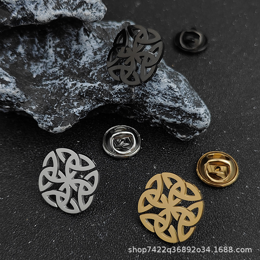 European and American Art Style Brooch Celtic Knot Men and Women Elegant High-End Clothing Accessories Bags Personalized Decorations