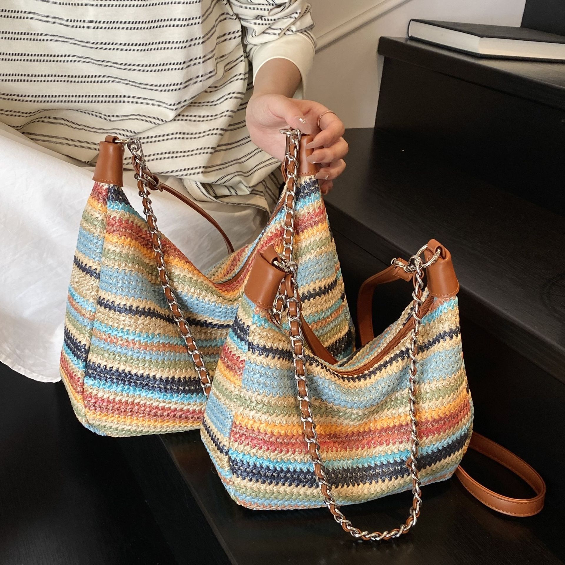 Knitted handmade bag