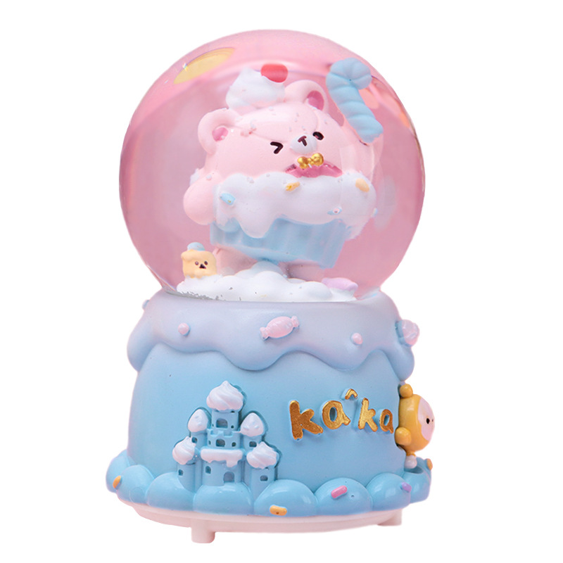 Cute Egg Party Crystal Ball Music Box Creative Niños Estudiantes Regalo Brillante Snow Music Box Boutique