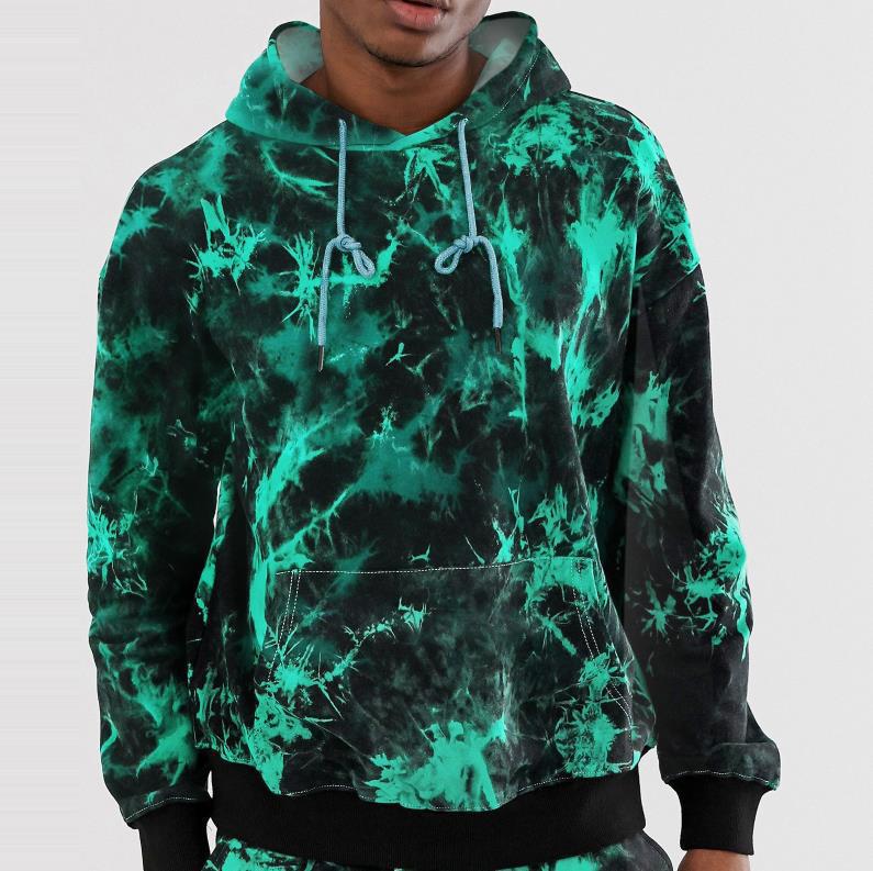Estilo de diseñador de moda estilo coreano degradado tie-dye moda con capucha suéter con cordón MC11