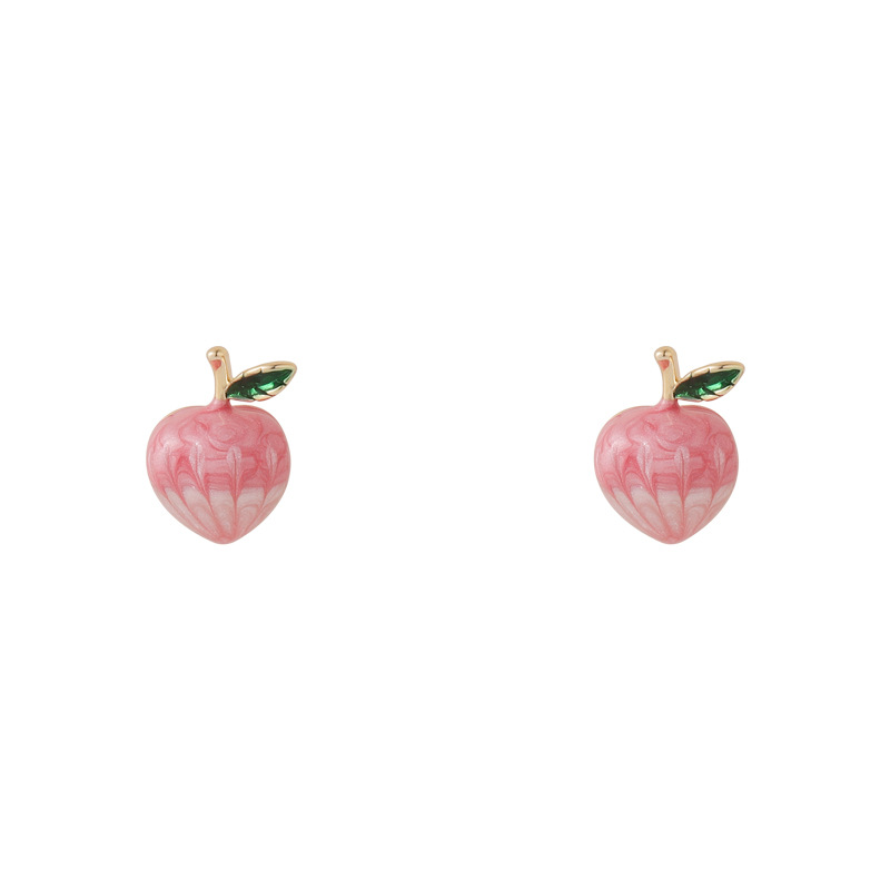 Peach Shaped Cute Fashion Simple Oil Drop Nectarine Earrings display picture 5