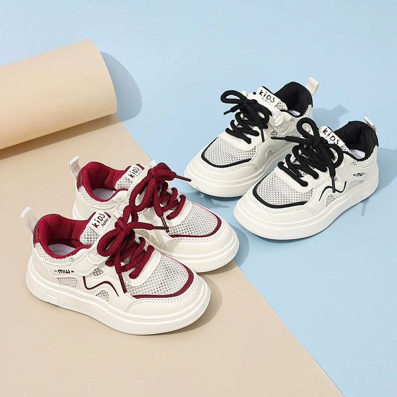 Детские кроссовки для девочек лето 2025, новые, дышащие, повседневные, для кампуса, нескользящие, средние и большие размеры, модные, школьные.