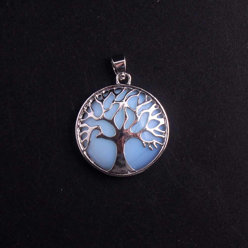 Ebay foreign trade jewelry cross-border Amazon Tiger Eye Stone Head Agate powder crystal life tree pendant necklace pendant