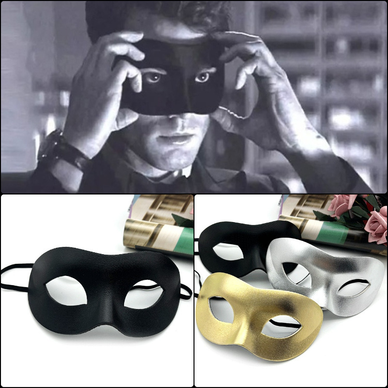 Party Fashion Simple Elegant Half Face Eye Mask Black Prom Adult Dress up Mask Retro Halloween Thickeneded
