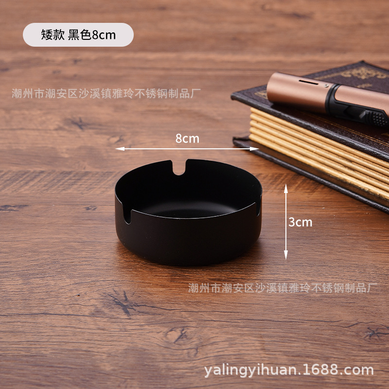 Cenicero de acero inoxidable dorado grueso, resistente y elegante, ideal para bar o cafetería, venta directa de fábrica