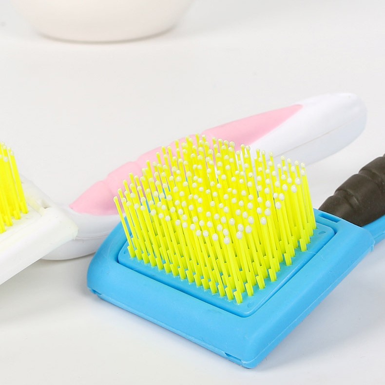 Pet peine cepillo automático pelo desvanecimiento peine perro masaje pelo eliminación peine limpieza suministros en stock al por mayor