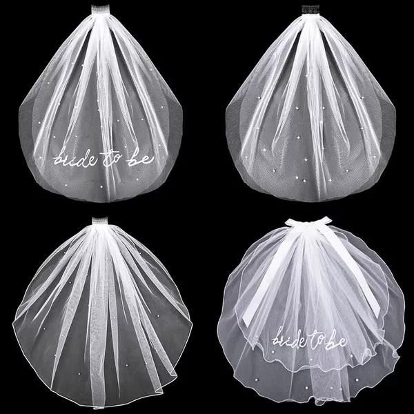 European and American Hot-Selling Cross-Border Bridal Wrapped Iron Hair Comb Veil Party Double-Layer Rhinestone Pearl Embroidered Veil Wedding