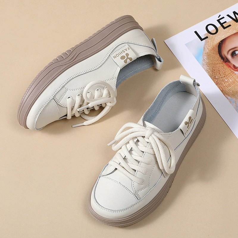 Производители весной новая кожаная мягкая подошва маленькая белая обувь для детей дикая легкая одиночная обувь повседневная спортивная обувь