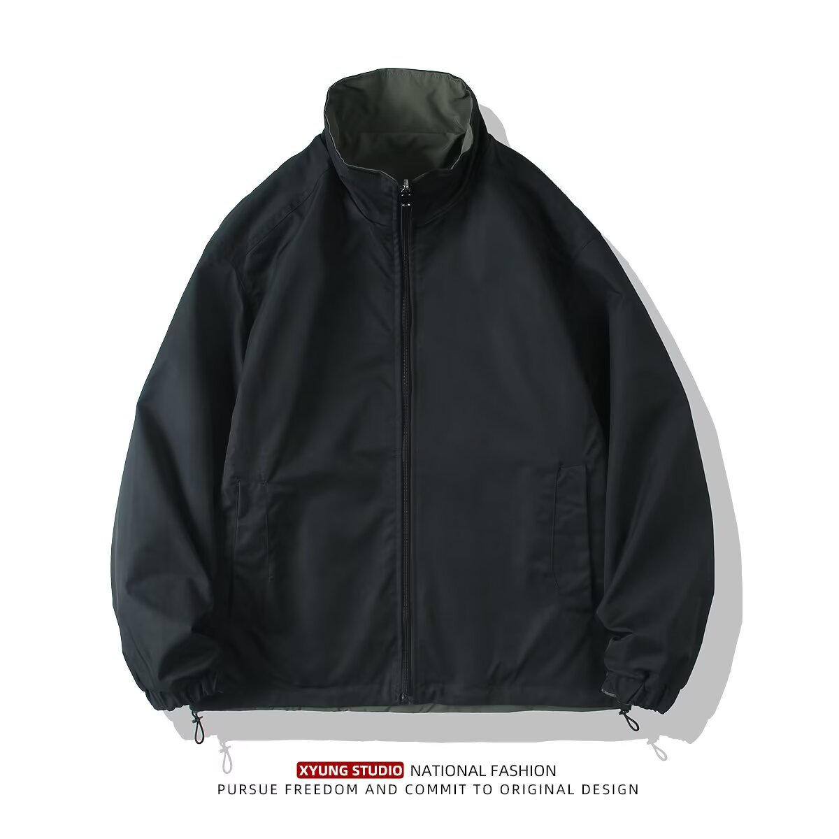 Stand Collar Trendy Brand Functional Reversible Jacket Men's Spring and Autumn New Casual Loose Sports Mountain Windproof Jacket