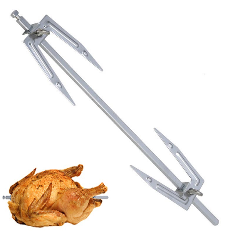 Horno eléctrico de cocina para asar pavo, rostizador de pollo giratorio de acero inoxidable, horneador con horquilla para pollo, parrilla para pollo, freidora de aire, barbacoa.