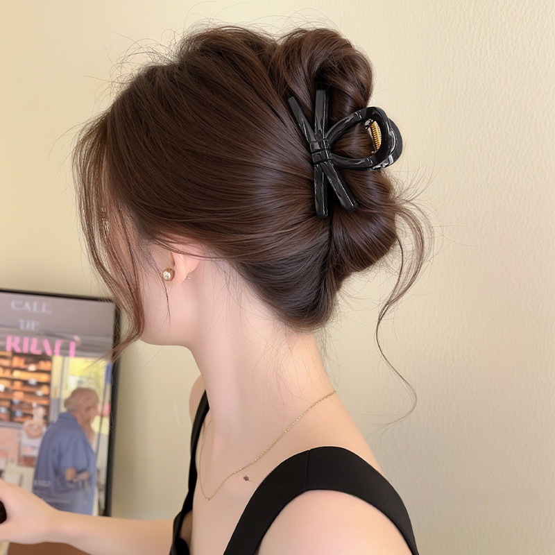 Butterfly Knot Claw For Women 2025 New High-End Shark Clip Hairpin Back Of Head Hair Accessory_voghion.com