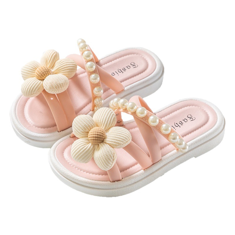 Zapatillas de flores de suela gruesa para niños verano de mujer desgaste al aire libre especial 2023 nuevo estilo de hadas con falda sandalias romanas