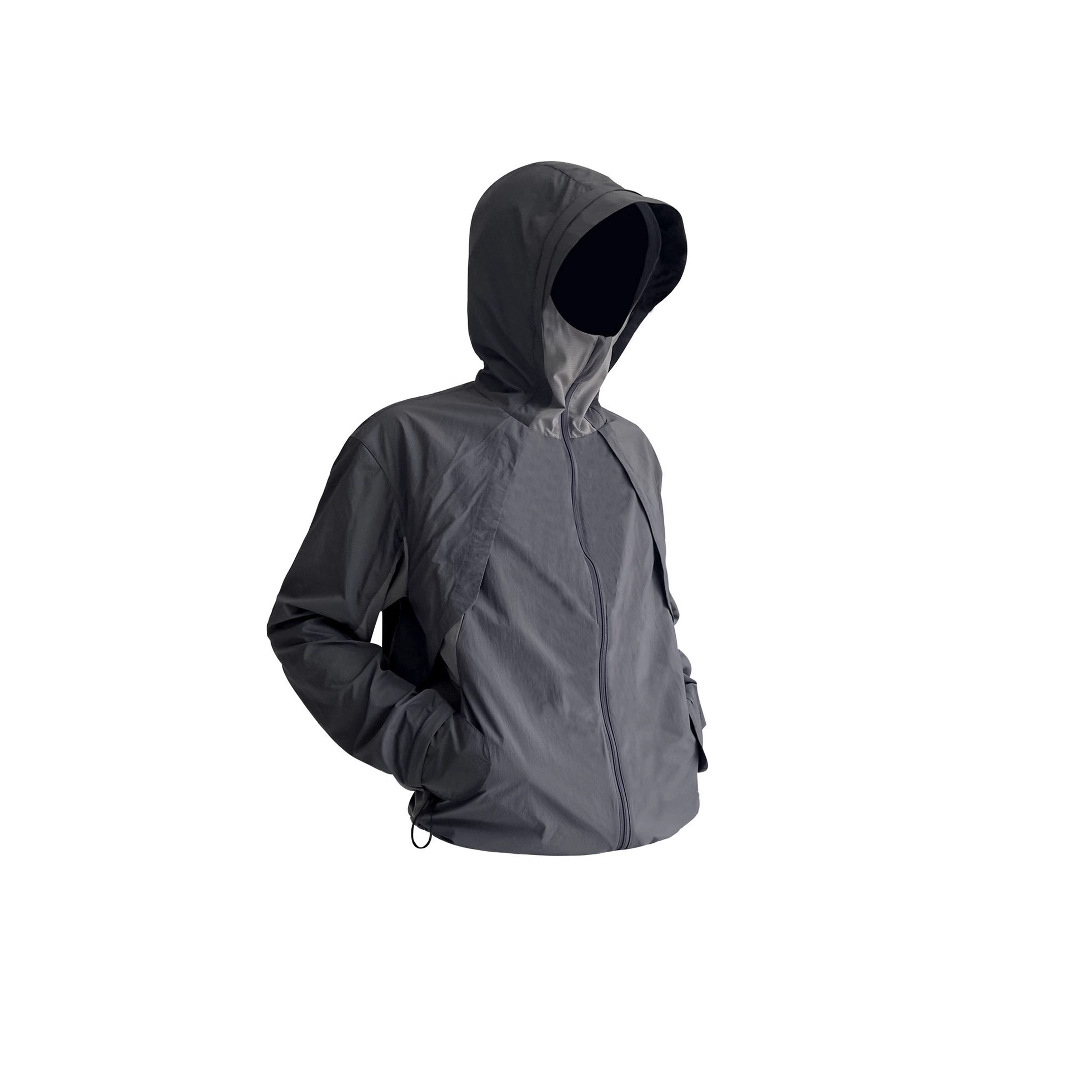 Silk summer shiffon sun protection clothing with hood, thin travel quick dry jacket, UV protection 2