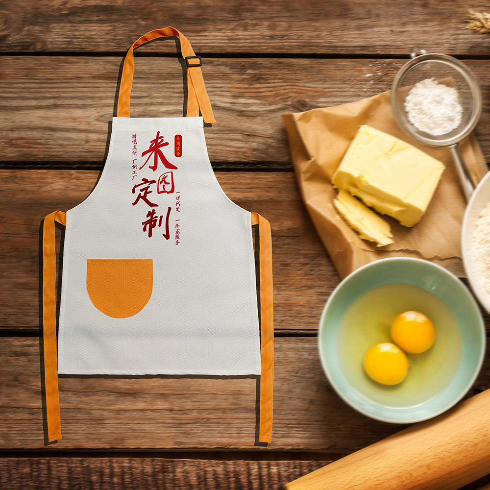 Delantales infantiles personalizables xqds0138a con bolsillos individuales de colores y lazos de colores para jugar y protegerse.