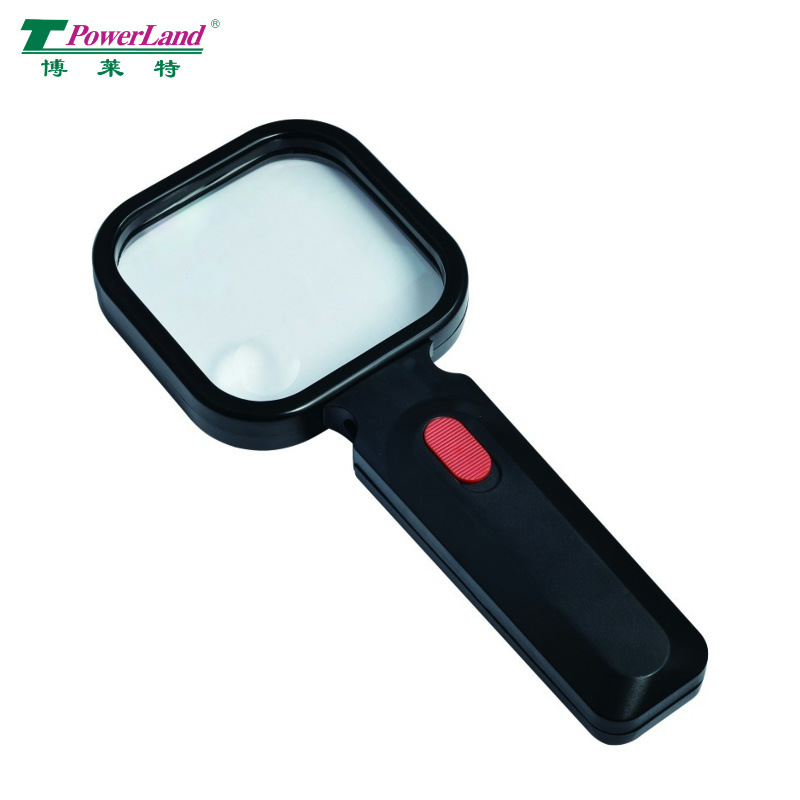厂家供应80x80mm ZM8080B手持式带灯放大镜, 照明放大镜