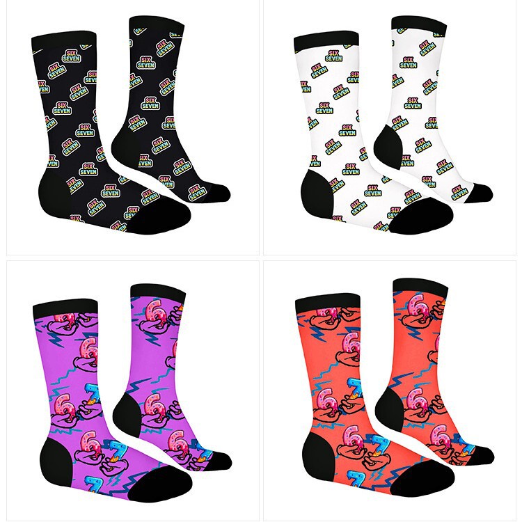 New Amazon Socks for Autumn and Winter, Creative Trendy Socks for Men and Women, Sports Socks with 3D Digital Printing, 360-Degree Seamless