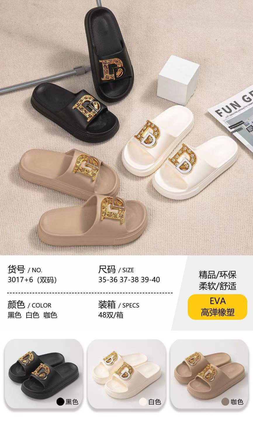 2026 Internet explotó la sensación de mierda EVA de mujer antideslizante suave moda versátil zapatillas de mujer con suela gruesa