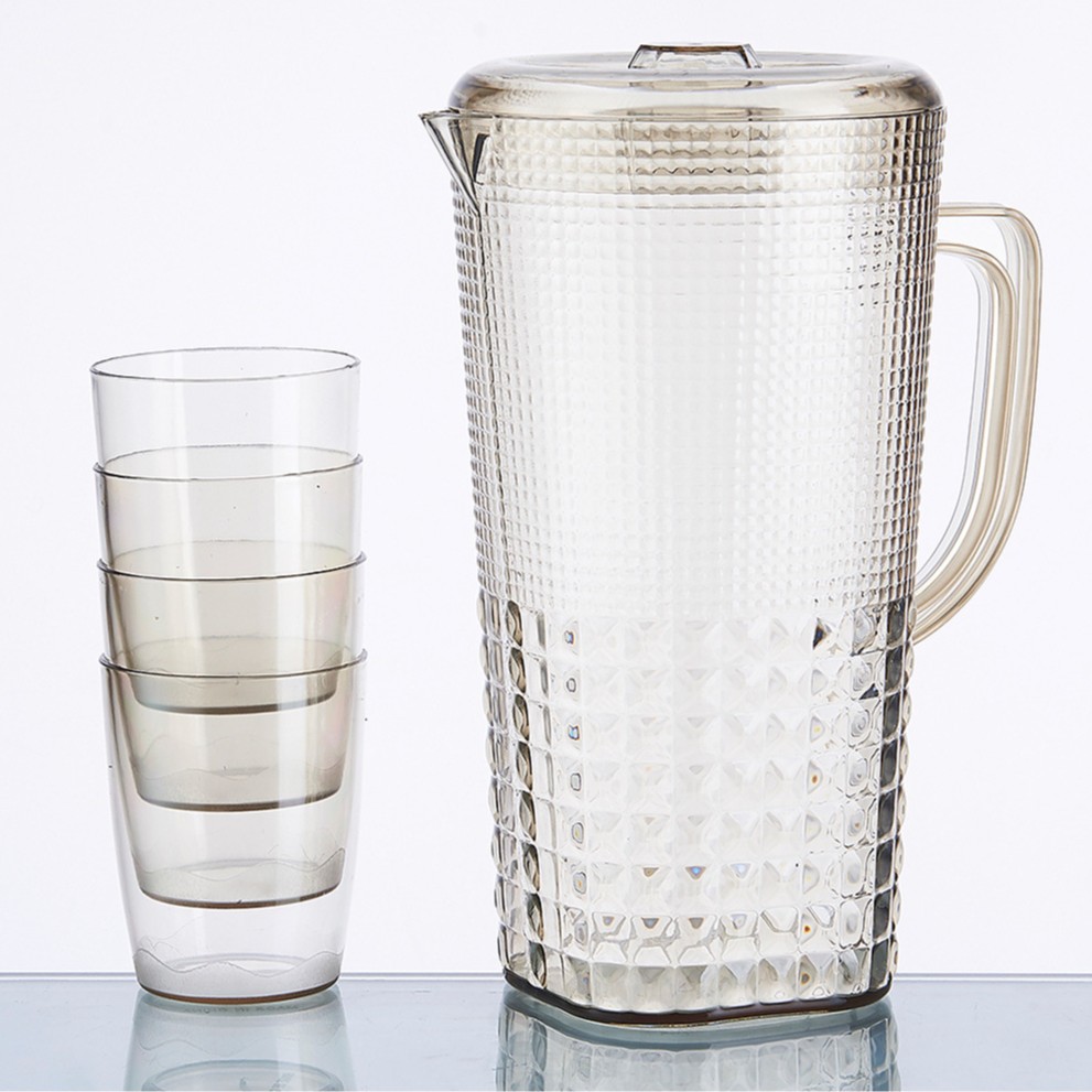 Botella de agua fría de plástico PS en verano tetera doméstica de gran capacidad refrigerador fresco abierto con tetera de agua fría resistente a altas temperaturas