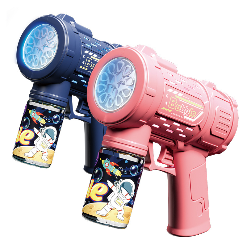 Máquina de burbujas popular, pistola de burbujas eléctrica portátil totalmente automática, juguete infantil para exteriores, regalo transfronterizo, venta al por mayor.