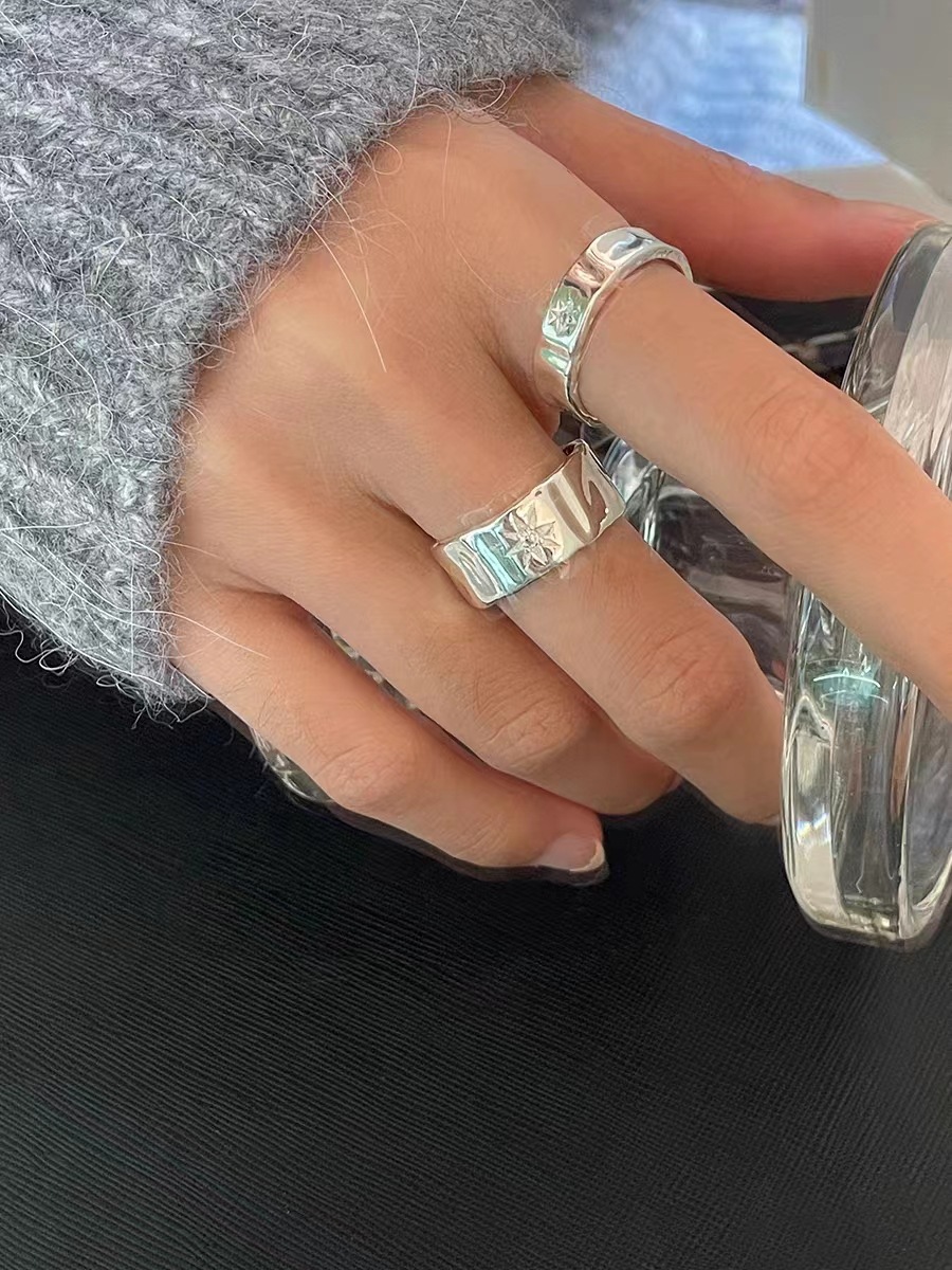 Unique Starburst Zircon Ring For Couples Vintage Minimalist Style_voghion.com