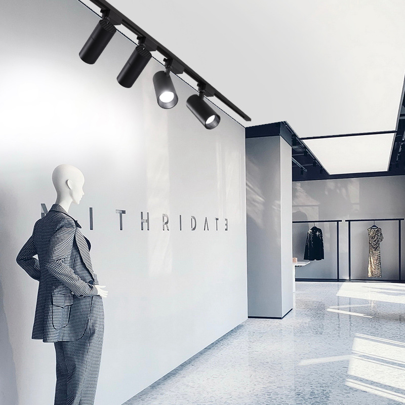 Led Track Light Background Wall Clothing Store Exposed Exhibition Hall Guide Track Light Cob Track Light Home Commercial