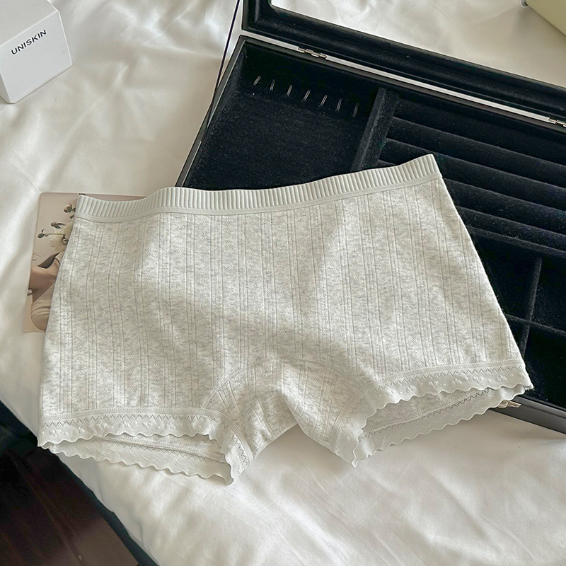 女性用ツーインワン純綿下着 10A 抗菌綿延長クロッチ夏薄い露出防止ボクサーボトム安全パンツ|undefined