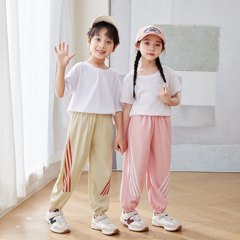 Children's mosquito-proof pants summer thin women's men's 2024 new wholesale casual pants fashionable bloomers loose ankle-tied sweatpants
