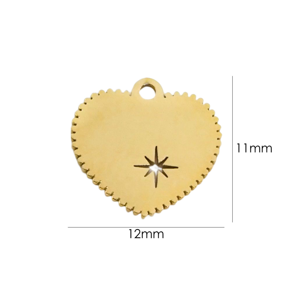 9g Weight PVD Coated Gold Plating Process Pendant Jewelry Making Type 14K Gold, Real Gold Plated Plating Material DIY Jewelry Accessories Classification 10 PCS/Package Quantity 304 Stainless Steel Material Heart Shape Pattern Simple Style Style Waterproof Non Tarnish, Plating Craft 10 PCS/Package 304 Stainless Steel PVD Coated 14K Gold Real Gold Plated Heart Shape Pendant DIY Jewelry Accessories 10