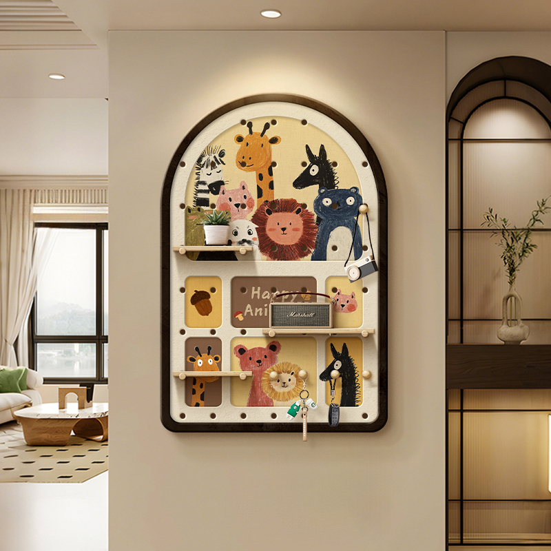 Perforated Board Storage Wall Entrance Door Shape Wall Children's Room Layout Bedroom Wall Decoration Entrance Hanging Painting