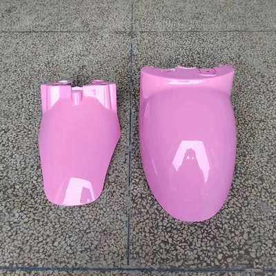 painted shell, front mud flap: Electric vehicle fender - pink-little-turtle-king-front-mudguard