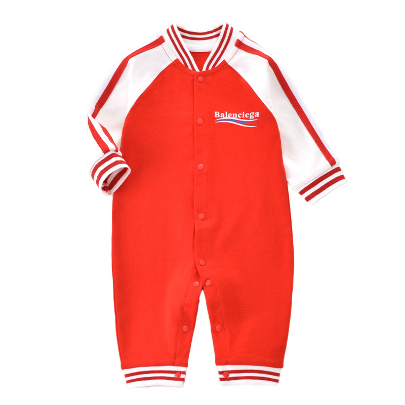 Bebé primavera y otoño puro algodón mono recién nacido Rojo Año Nuevo saludo ropa del bebé 100 días Super lindo mameluco