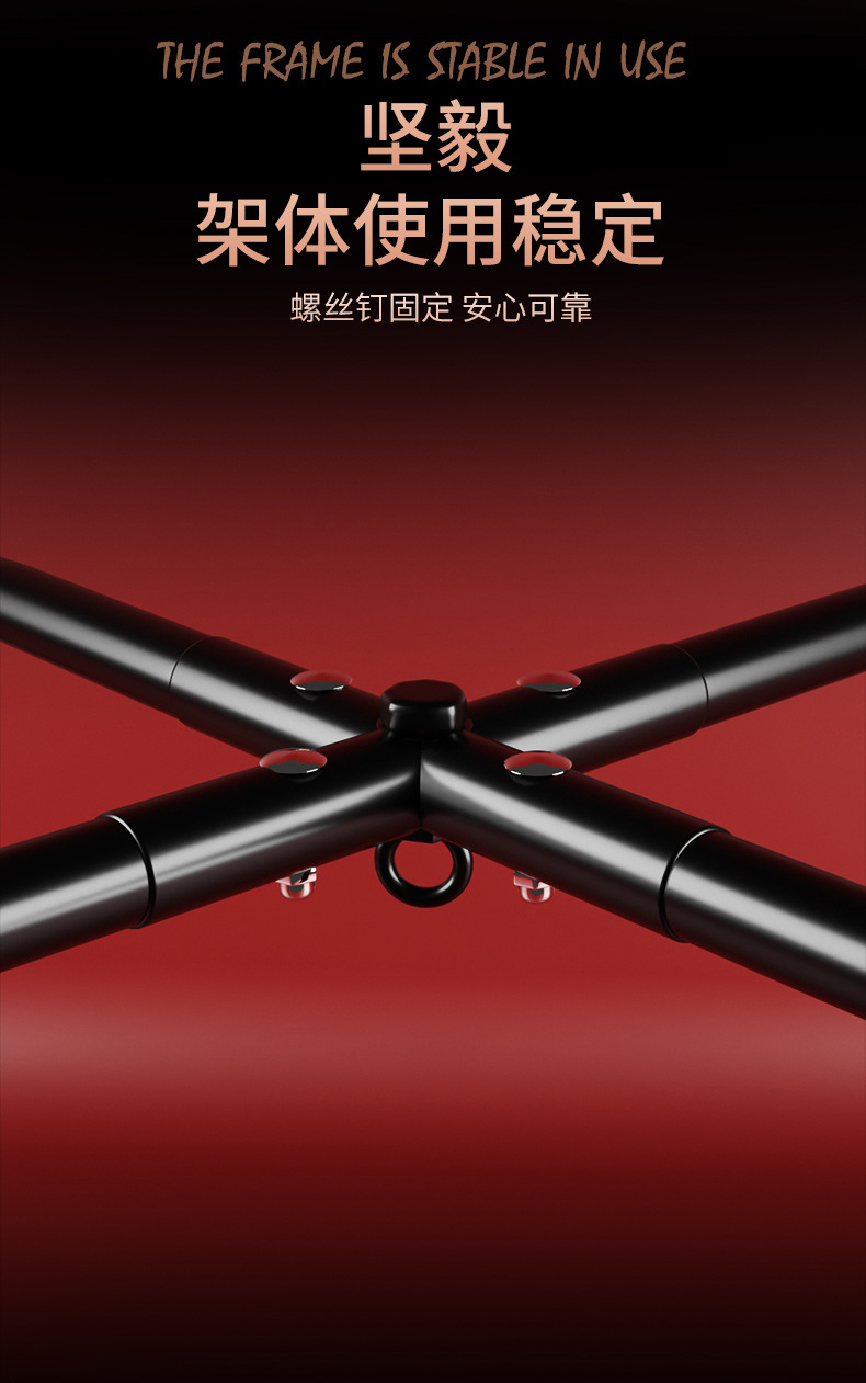 Jiuai Metal Bondage Swing with Handcuffs and Waist Support, Black SM Play Set — detail image 7