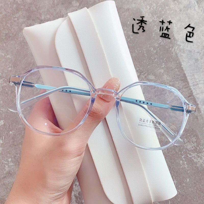 新しいファッションレトロ抗青色光メガネ小紅書イン学生メガネフレーム女性の多角形無地フラットミラー