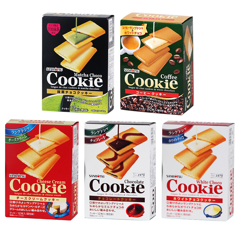 Japanese imported office snacks, Sanyo chocolate cream cheese snacks, Uji matcha sandwich cookies 90g
