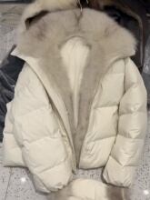 白鸭绒加厚百搭小个子高级90毛毛外套冬季韩版羽绒服女气质短款感