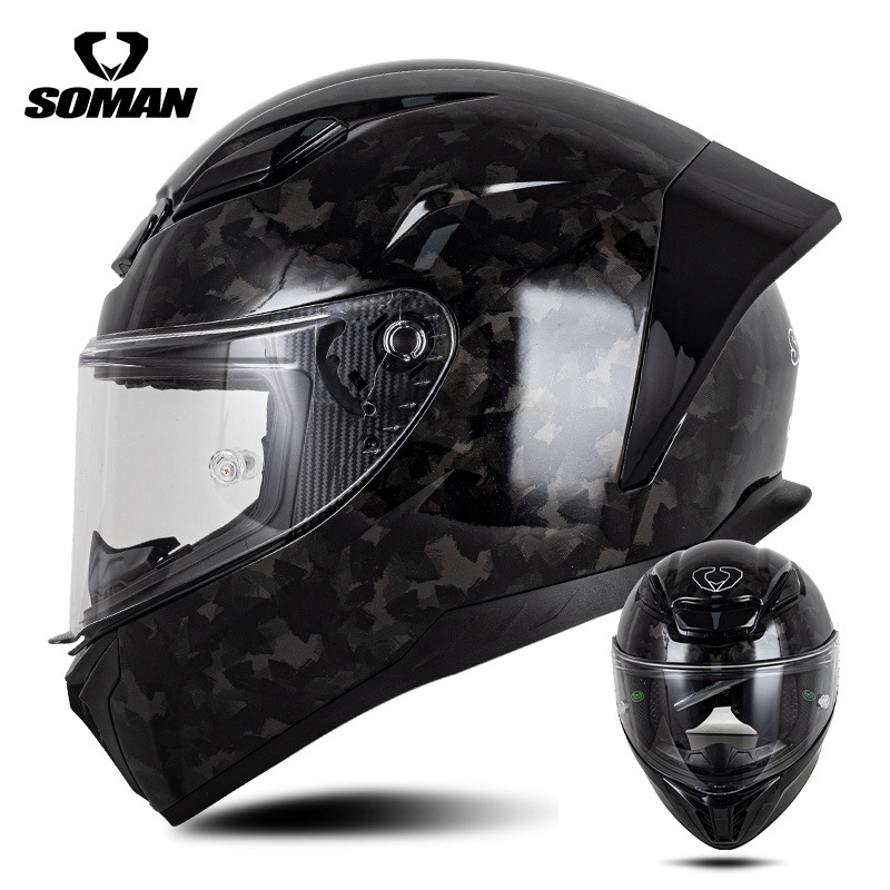 新型SOMANオートバイレースヘルメット男女四季機関車騎乗電気自動車カップルヘルメットSM973