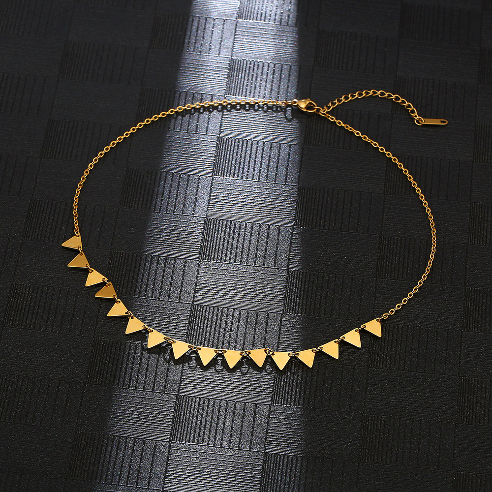Wholesale Stainless Steel Necklace Plain Solid Triangle Necklace