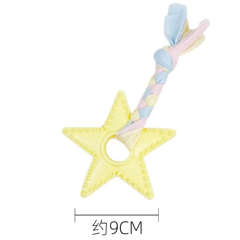 Estrella de cinco puntas con espinas, tela amarilla, 38g, 18cm.