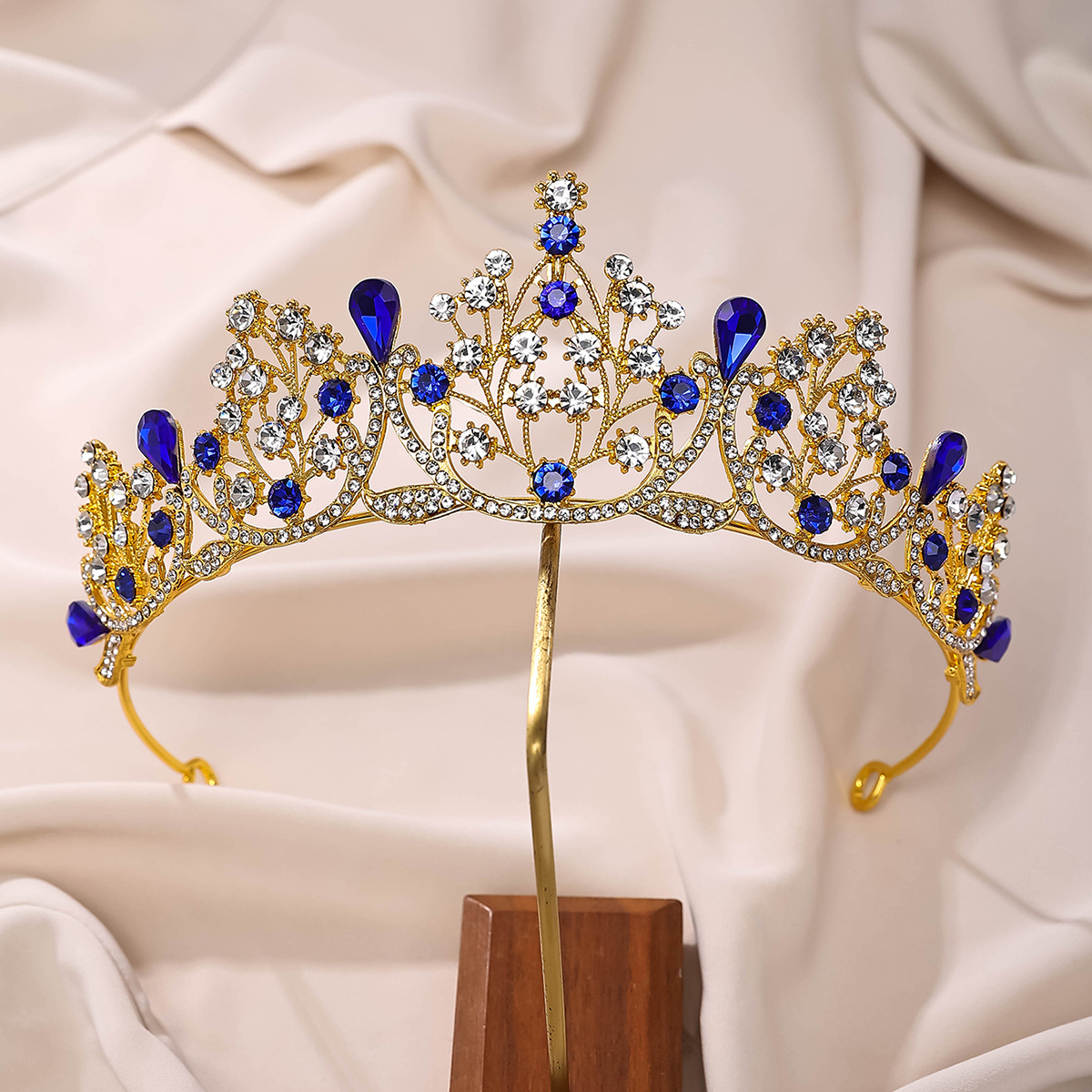 Corona boda diadema nupcial tocado rhinestone diadema joyería aleación de zinc Phoenix corona boda pasarela nupcial corona