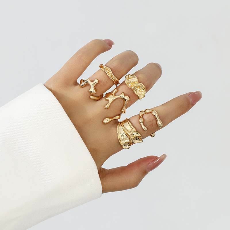 Conjunto de anillo de concha de abanico de concha de viento de vacaciones marinas transfronterizas europeas y americanas