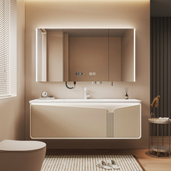 Corian Integrated Basin Bathroom Cabinet with Soft-Touch Rounded Edges – Washstand & Vanity Combo for Bathrooms, Including a Washbasin Cabinet