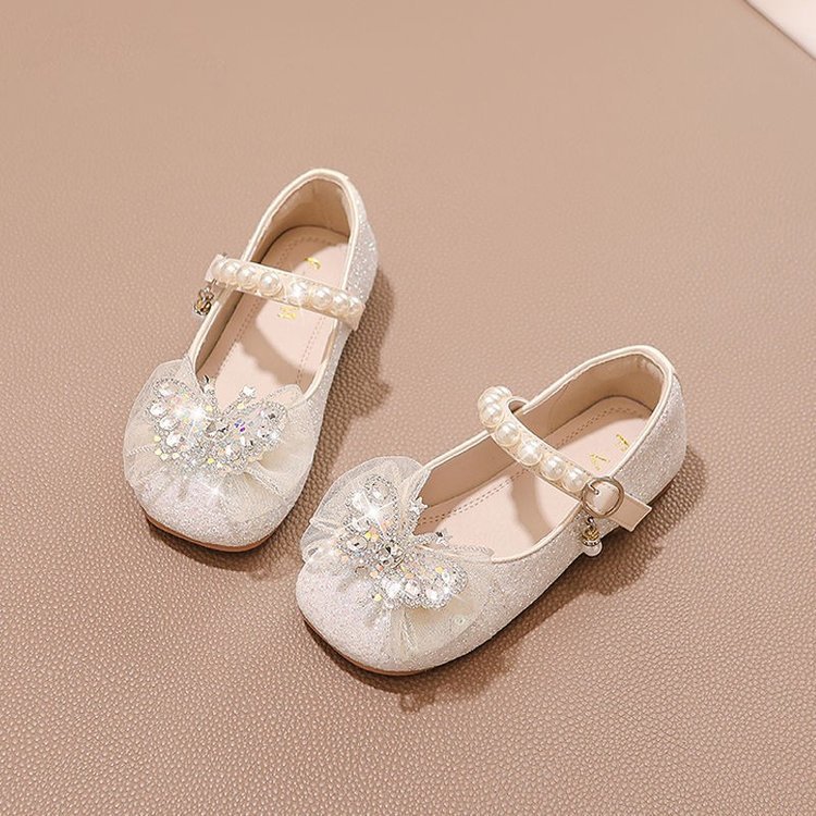 Zapatos de Cristal para Niña de Tela de Lentejuelas, Suela Suave con Cierre Adhesivo, para Escenario